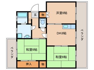 ロイヤルマンション国分の物件間取画像